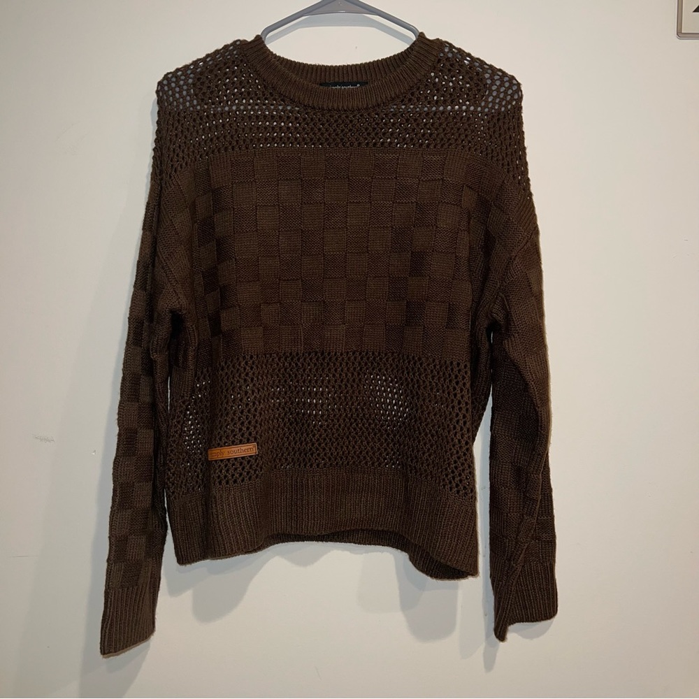 Simply Southern | Brown Crotched Sweater